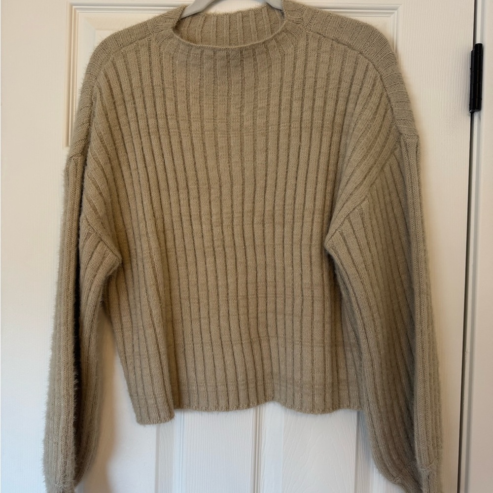 Cozy Ribbed Tan Sweater